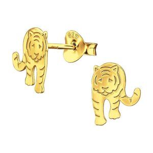 14k Gold Vermeil Tiger Stud Earrings​